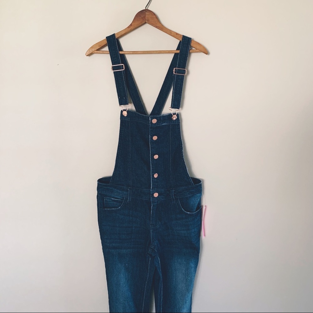 Tinseltown Denim Skinny Overalls Size M NWT